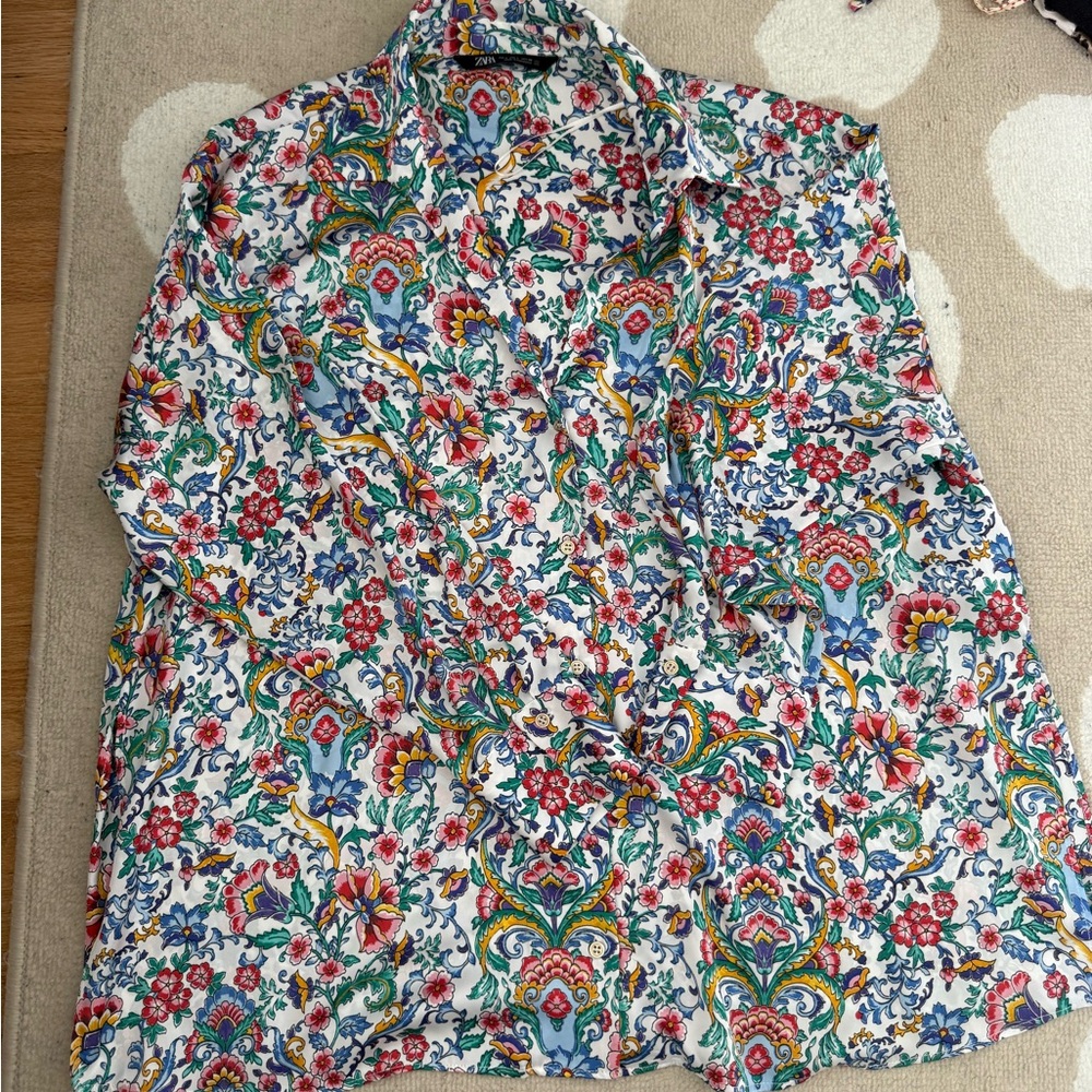 Zara Colorful Floral Shirt